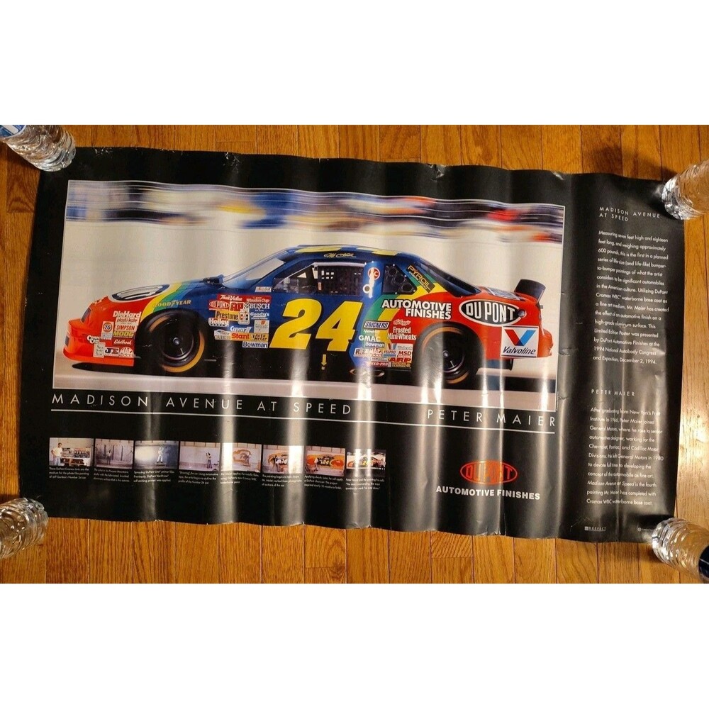Vntg 994 Jeff Gordon DuPont #24 Poster Madison Ave at Speed Peter Maier  NASCAR